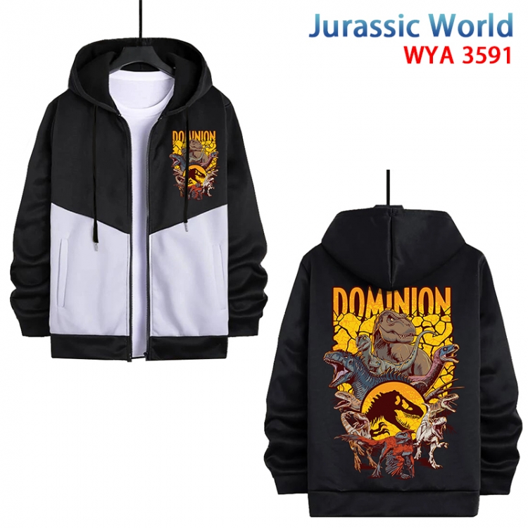 Jurassic World Anime cotton zipper patch pocket sweater from S to 3XL WYA-3591-3