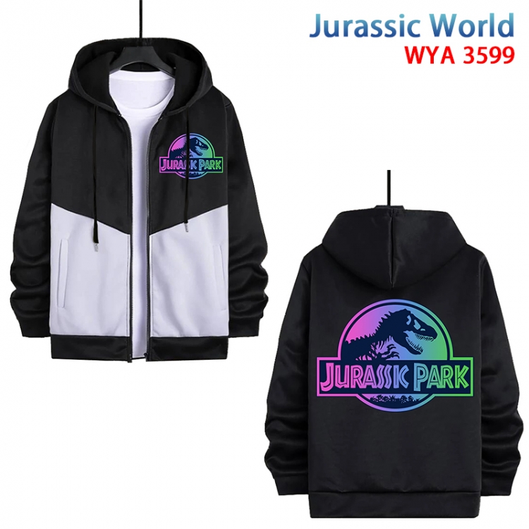 Jurassic World Anime cotton zipper patch pocket sweater from S to 3XL  WYA-3599-3