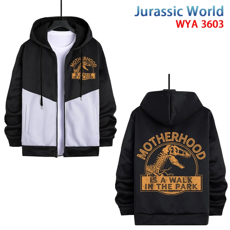 Jurassic World Anime cotton zipper patch pocket sweater from S to 3XL WYA-3603-3
