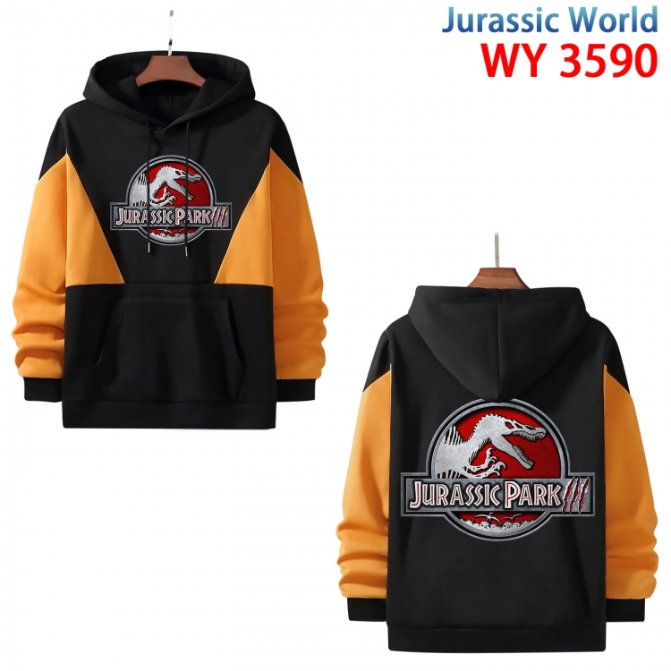 Jurassic World Anime color contrast patch pocket sweater from XS to 4XL WY590