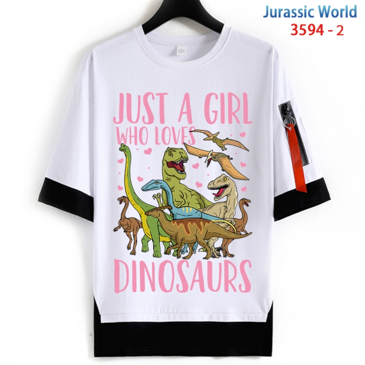 Jurassic World Cotton Crew Neck Fake Two-Piece Short Sleeve T-Shirt from S to 4XL  HM-3594-2