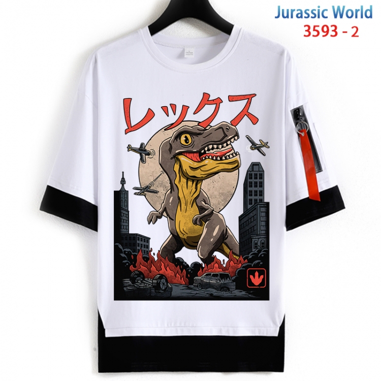 Jurassic World Cotton Crew Neck Fake Two-Piece Short Sleeve T-Shirt from S to 4XL HM-3593-2