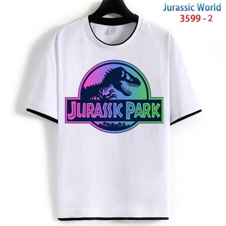 Jurassic World Cotton crew neck black and white trim short-sleeved T-shirt from S to 4XL  HM-3599-2