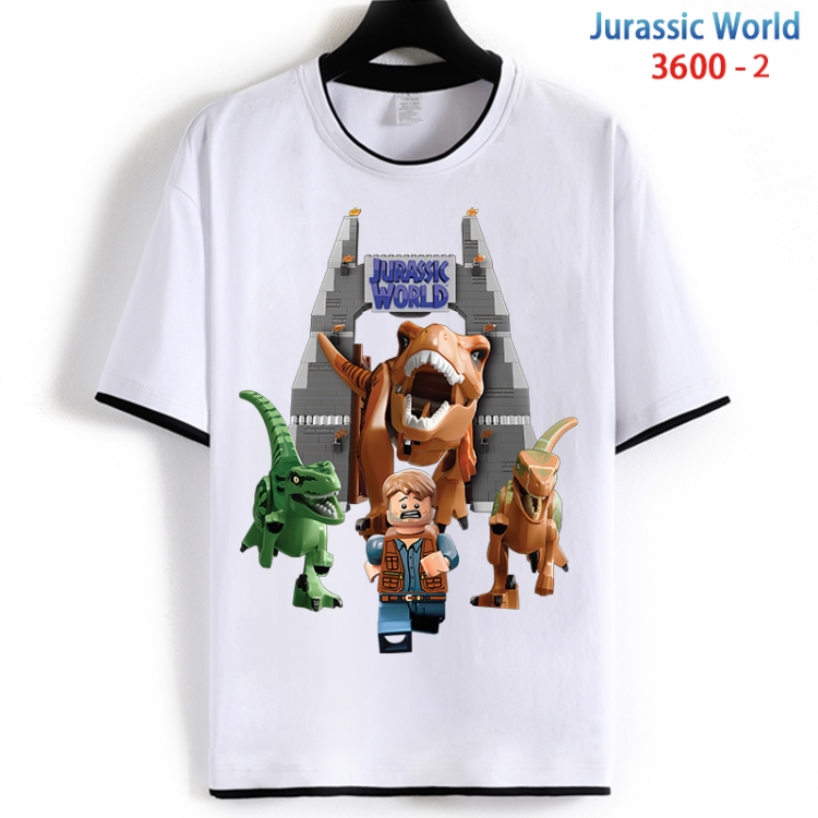 Jurassic World Cotton crew neck black and white trim short-sleeved T-shirt from S to 4XL HM-3600-2