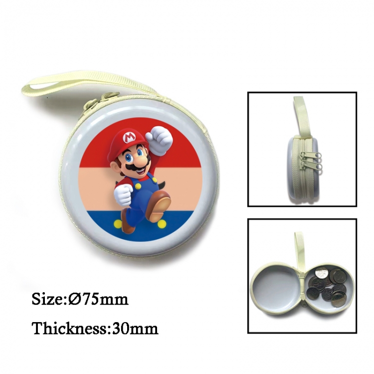 Super Mario Anime Surrounding Sheet Zipper Zero Wallet Key Bag 75mm