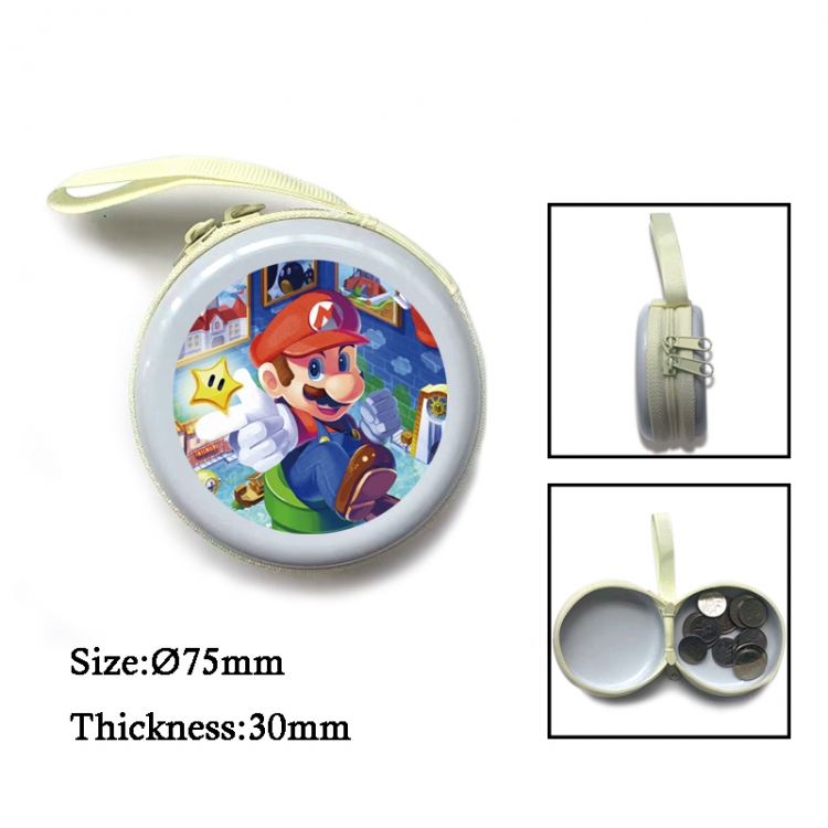 Super Mario Anime Surrounding Sheet Zipper Zero Wallet Key Bag 75mm