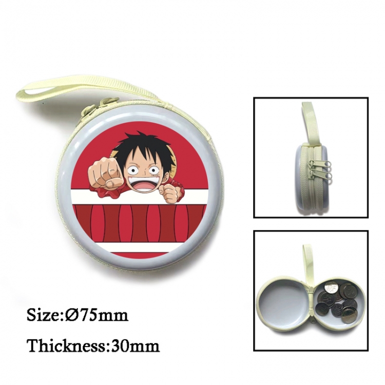 One Piece Anime Surrounding Sheet Zipper Zero Wallet Key Bag 75mm