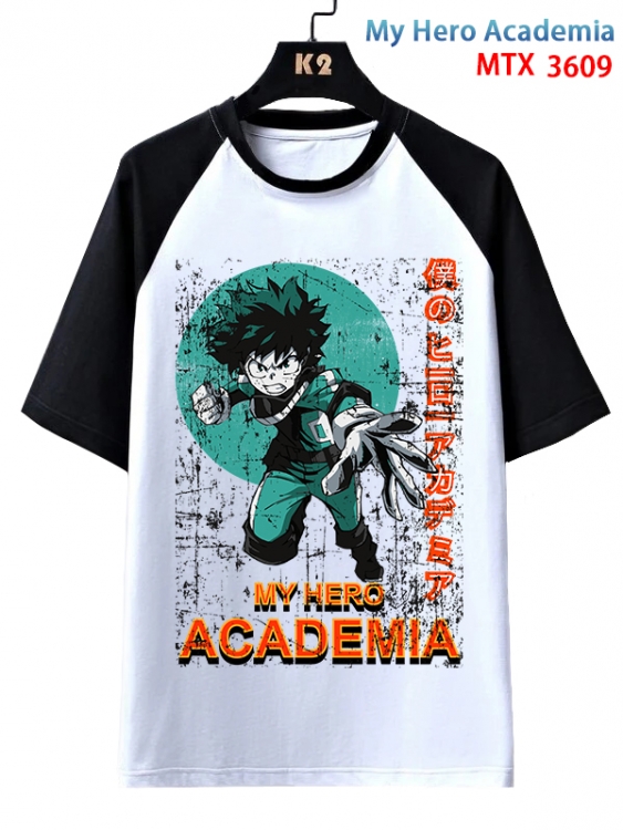 My Hero Academia Anime raglan sleeve cotton T-shirt from XS to 3XL  MTX-3609-1