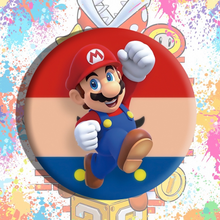 Super Mario Anime tinplate brooch badge price for 5 pcs