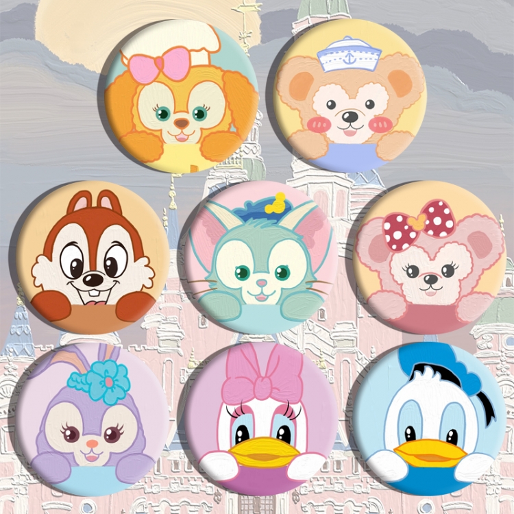 Disney Anime tinplate brooch badge a set of 8