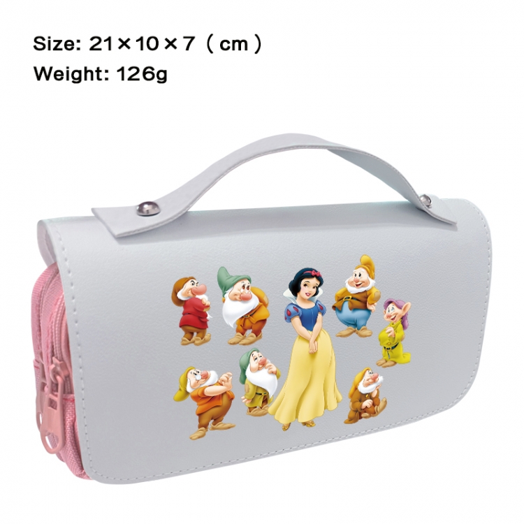 Disney Anime PU canvas flip three color portable pen bag 21X10X7cm