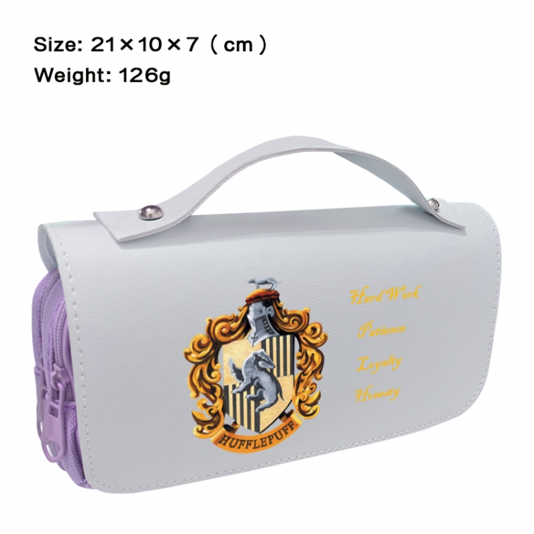 Harry Potter Anime PU canvas flip three color portable pen bag 21X10X7cm