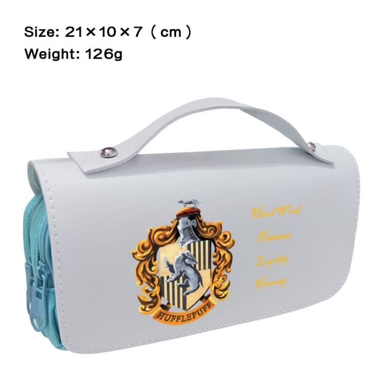 Harry Potter Anime PU canvas flip three color portable pen bag 21X10X7cm