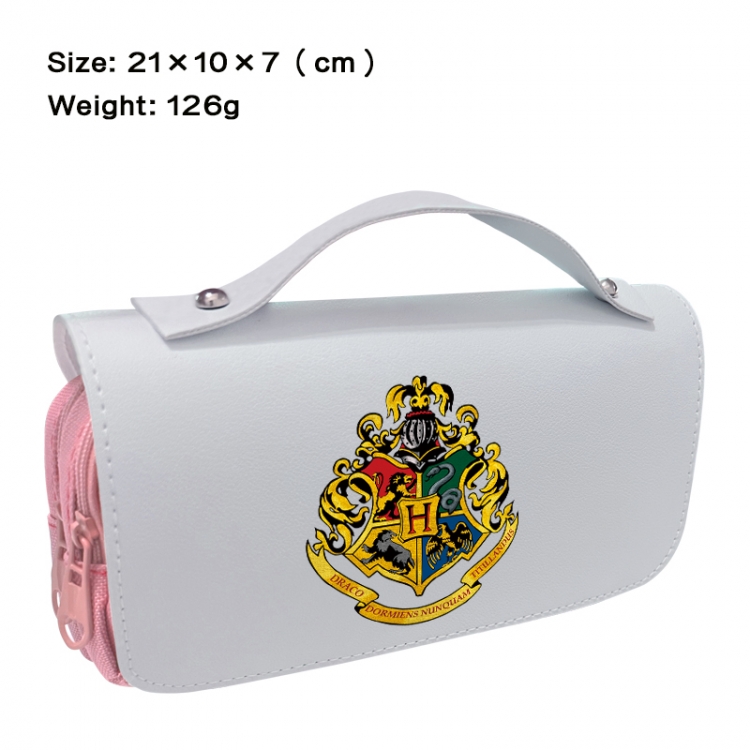 Harry Potter Anime PU canvas flip three color portable pen bag 21X10X7cm