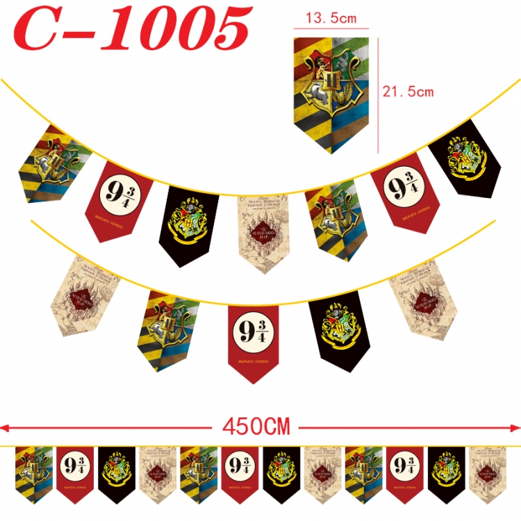 Harry Potter Halloween Christmas String Flag Inverted Triangle Flag 13.5x21.5cm  C-1005