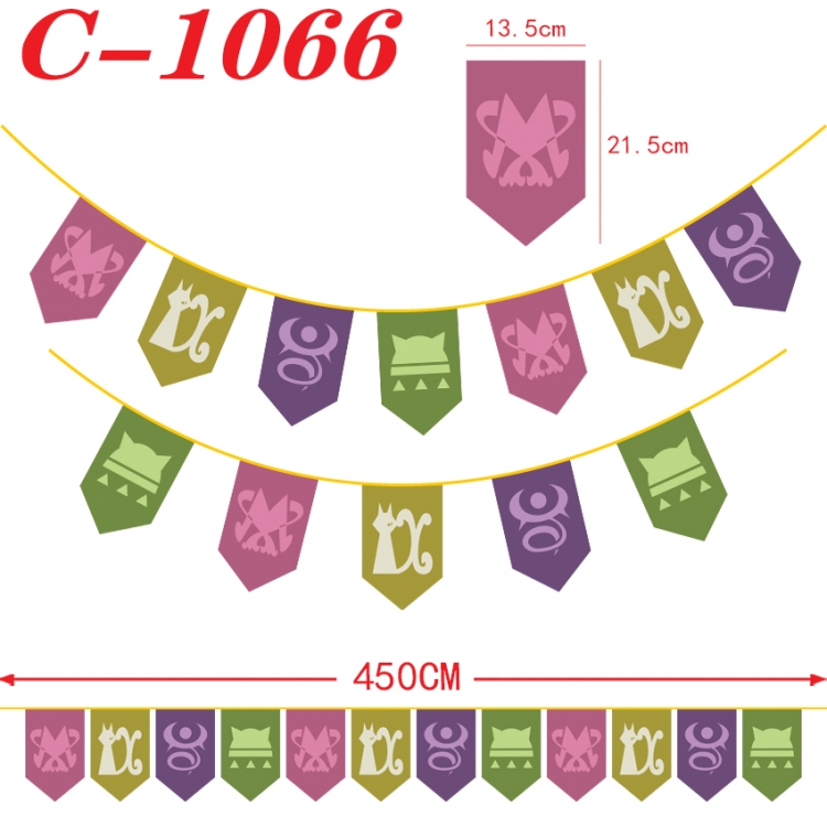 Fairy tail Halloween Christmas String Flag Inverted Triangle Flag 13.5x21.5cm C-1066