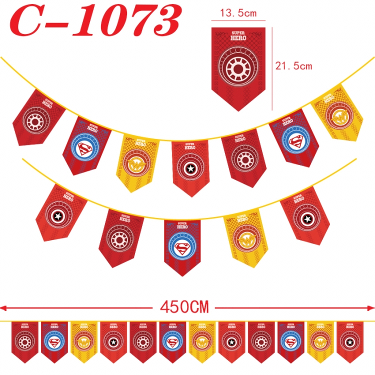 Superhero Halloween Christmas String Flag Inverted Triangle Flag 13.5x21.5cm  C-1073