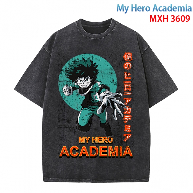 My Hero Academia Anime peripheral pure cotton washed and worn T-shirt from S to 4XL MXH3609