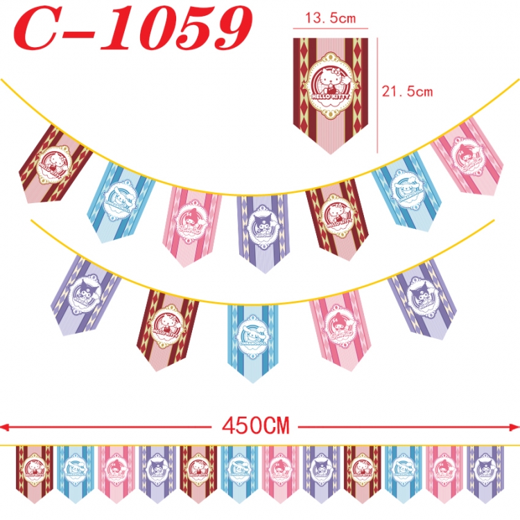 Sanrio Halloween Christmas String Flag Inverted Triangle Flag 13.5x21.5cm  C-1059
