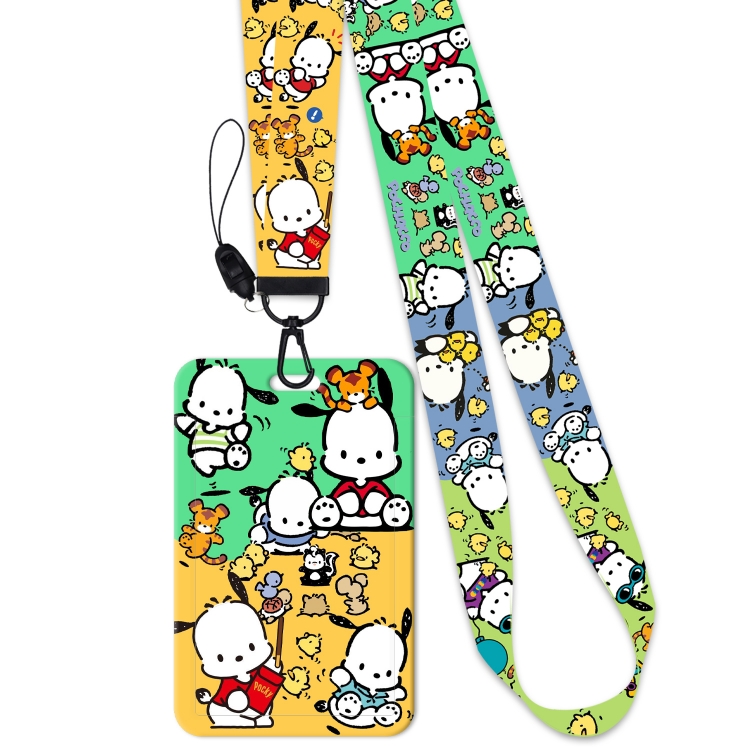 Pochacco Black Button Anime Long Strap   Card Sleeve 2-Piece Set 45cm price for 2 pcs