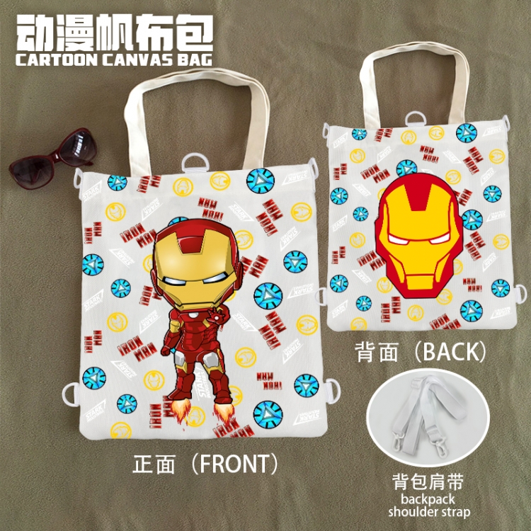 Iron Man Anime Canvas Bag Shoulder Shopping Bag 33x37cm