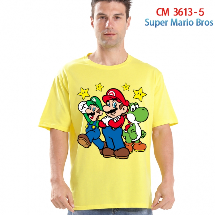 Super Mario Printed short-sleeved cotton T-shirt from S to 4XL  3613-5