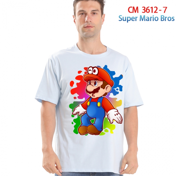 Super Mario Printed short-sleeved cotton T-shirt from S to 4XL 3612-7