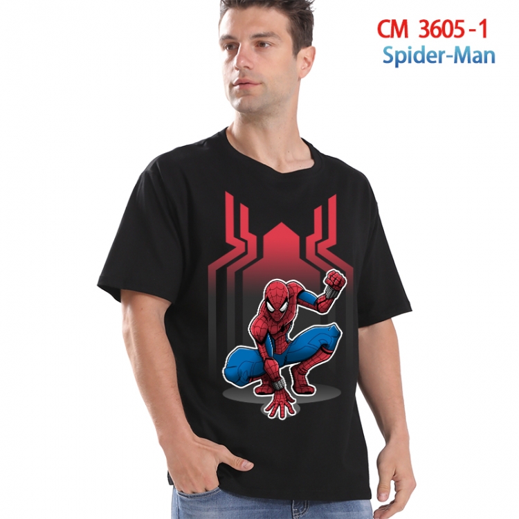 Spiderman Printed short-sleeved cotton T-shirt from S to 4XL 3605-1