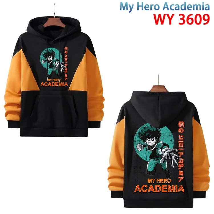My Hero Academia Anime color contrast patch pocket sweater from XS to 4XL WY-3609-3