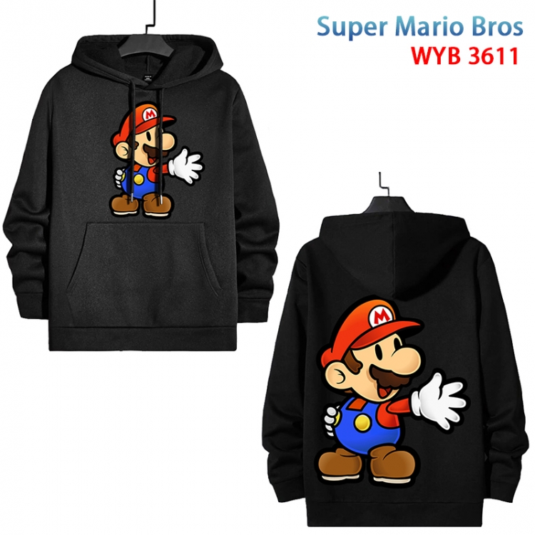 Super Mario Anime peripheral pure cotton patch pocket sweater from XS to 4XL WYB-3611-3
