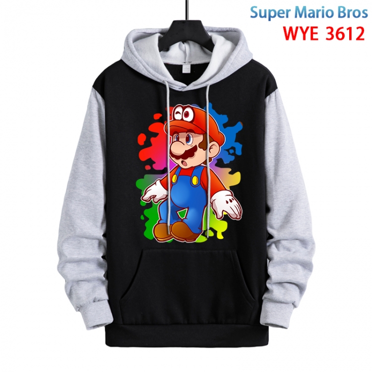 Super Mario Anime peripheral pure cotton patch pocket sweater from XS to 4XL  WYE-3612