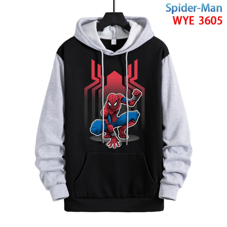 Spiderman Anime peripheral pure cotton patch pocket sweater from XS to 4XL WYE-3605