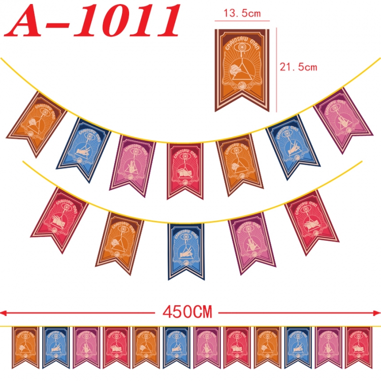 Chainsaw man Anime Halloween Christmas Flag String 450cm A-1011