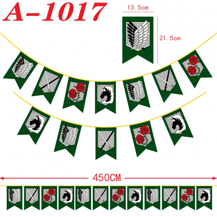 Shingeki no Kyojin Anime Halloween Christmas Flag String 450cm A-1017