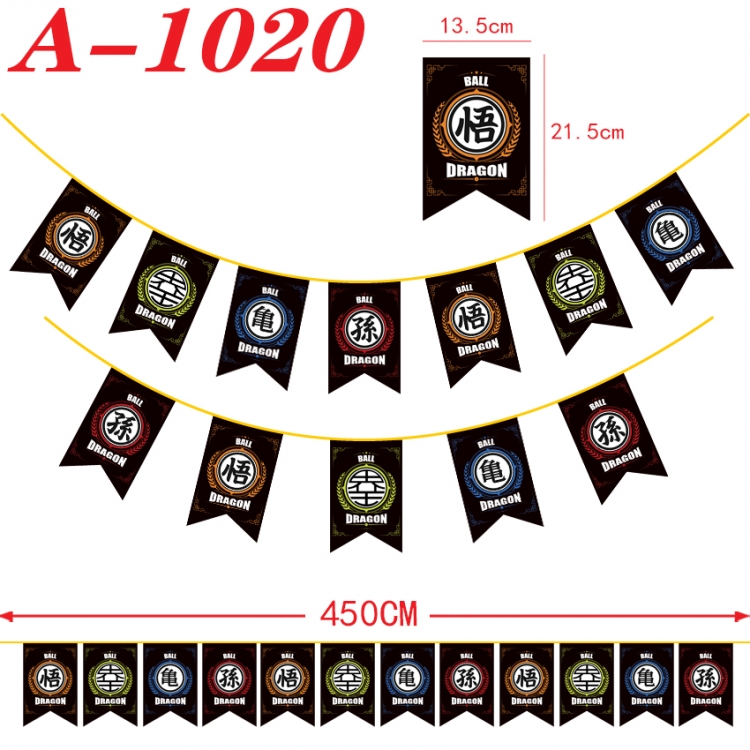 DRAGON BALL Anime Halloween Christmas Flag String 450cm  A-1020