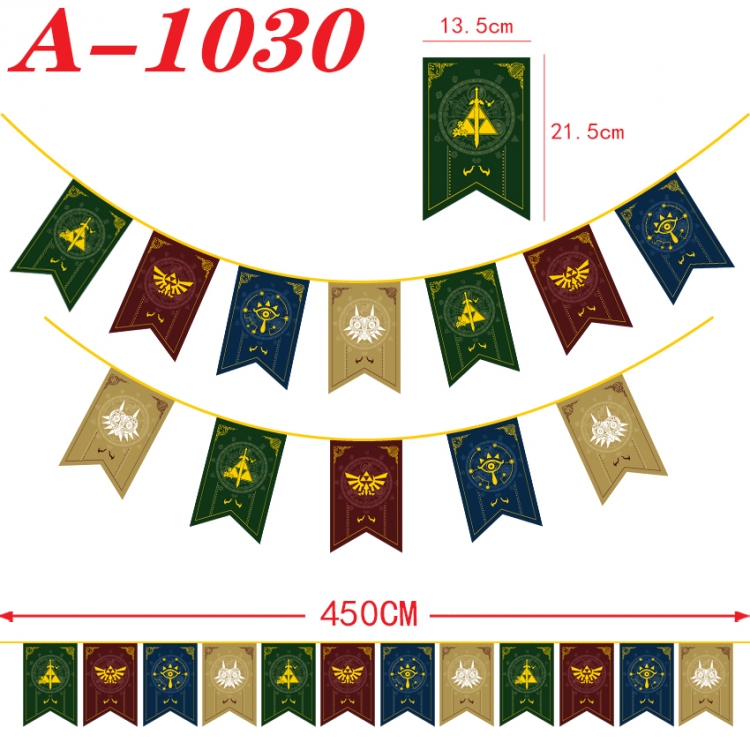 The Legend of Zelda Anime Halloween Christmas Flag String 450cm  A-1030