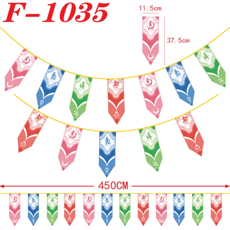 sailormoon Anime Surrounding Christmas Halloween Inverted Triangle Flags 450cm F-1035