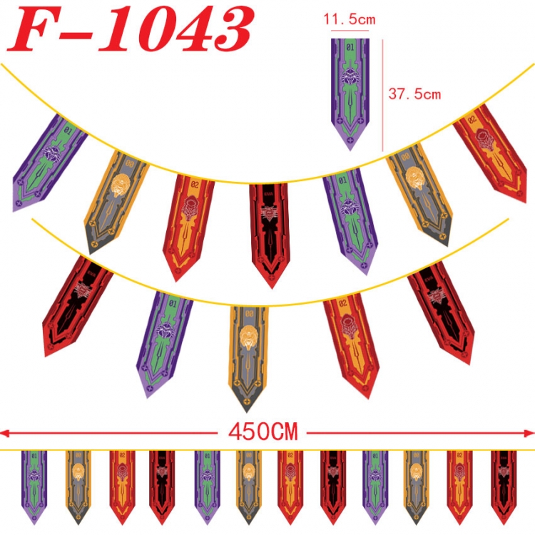 EVA Anime Surrounding Christmas Halloween Inverted Triangle Flags 450cm  F-1043