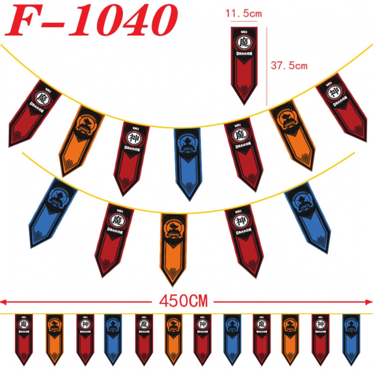 DRAGON BALL Anime Surrounding Christmas Halloween Inverted Triangle Flags 450cm  F-1040