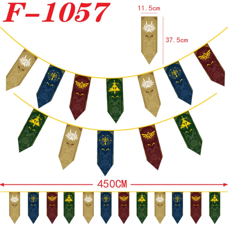 The Legend of Zelda Anime Surrounding Christmas Halloween Inverted Triangle Flags 450cm  F-1057