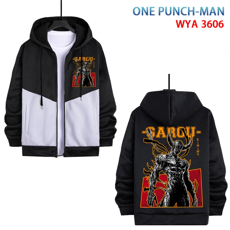 One Punch Man Anime cotton zipper patch pocket sweater from S to 3XL WYA-3606-3