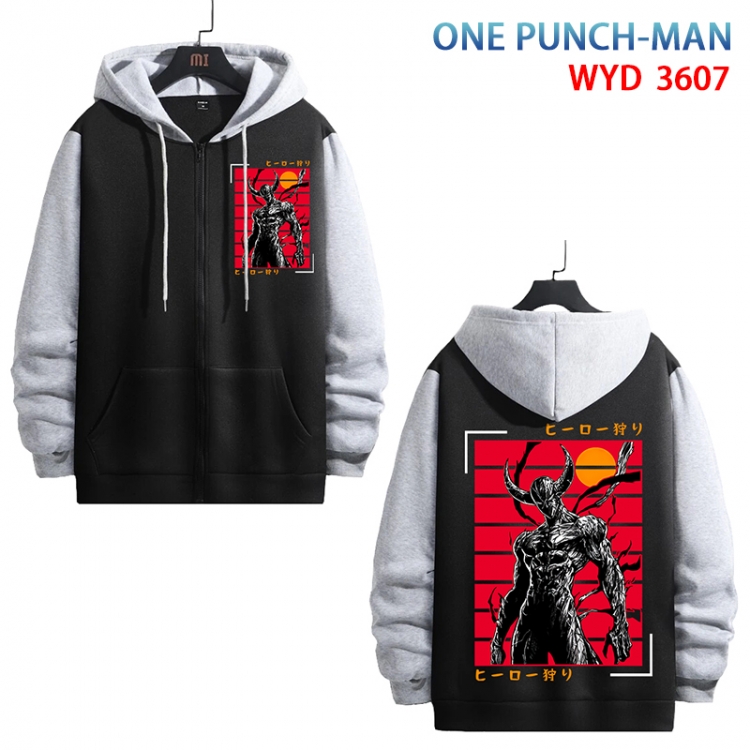 One Punch Man Anime cotton zipper patch pocket sweater from S to 3XL WYD-3607-3