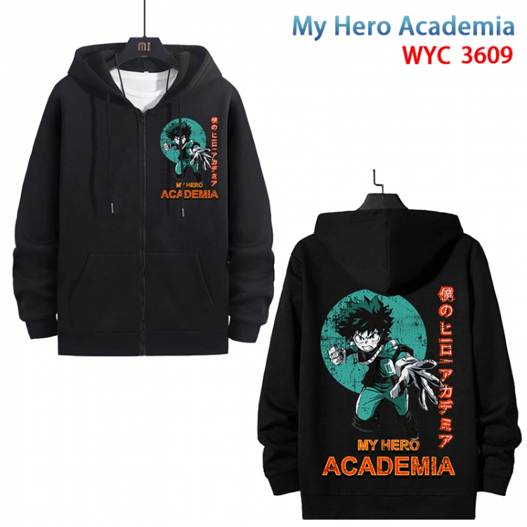 My Hero Academia Anime cotton zipper patch pocket sweater from S to 3XL WYC-3609-3