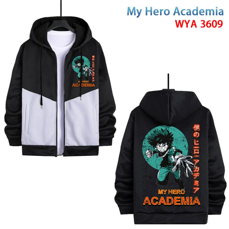 My Hero Academia Anime cotton zipper patch pocket sweater from S to 3XL  WYA-3609-3