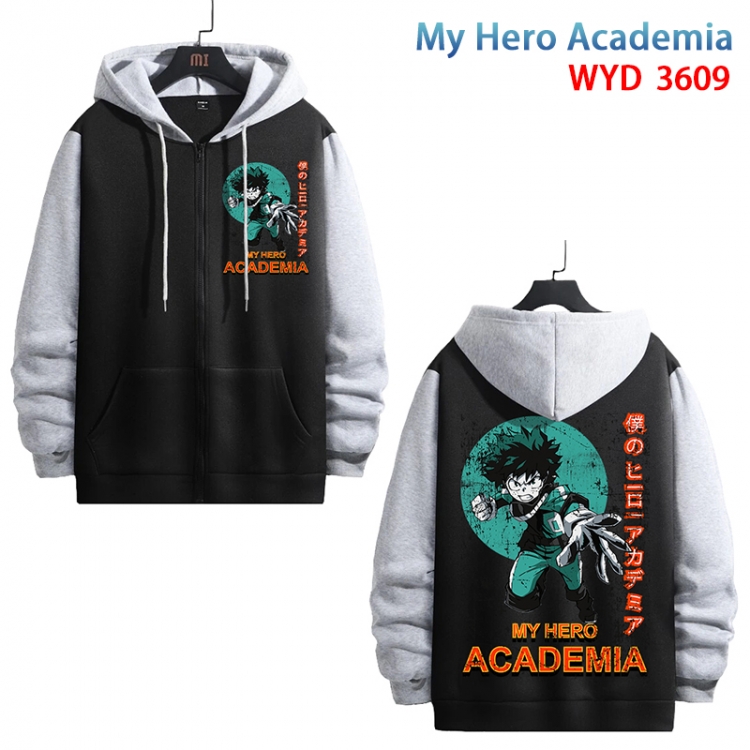 My Hero Academia Anime cotton zipper patch pocket sweater from S to 3XL  WYD-3609-3
