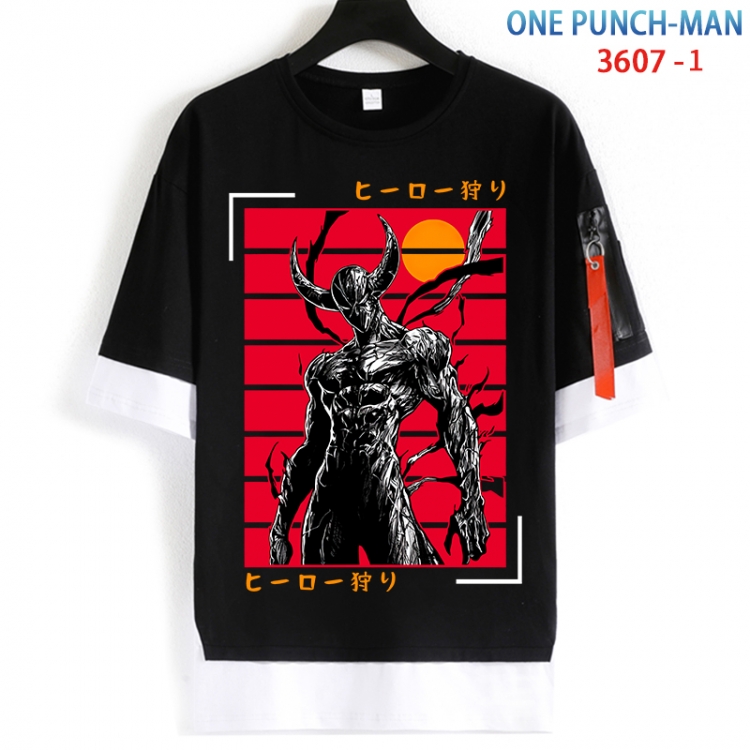One Punch Man Cotton crew neck black and white trim short-sleeved T-shirt from S to 4XL  HM-3607