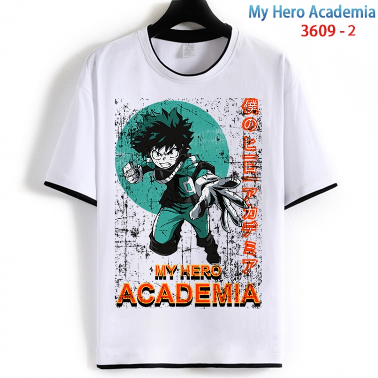 My Hero Academia Cotton crew neck black and white trim short-sleeved T-shirt from S to 4XL  HM-3609-2