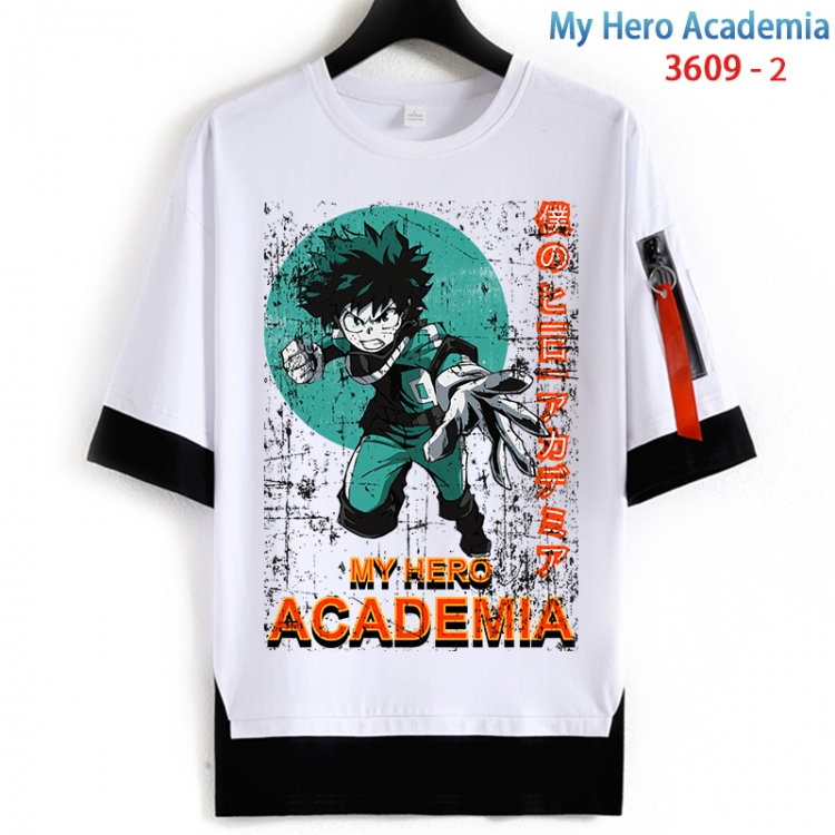 My Hero Academia Cotton Crew Neck Fake Two-Piece Short Sleeve T-Shirt from S to 4XL  HM-3609