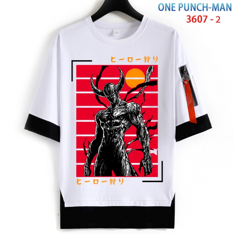 One Punch Man Cotton Crew Neck Fake Two-Piece Short Sleeve T-Shirt from S to 4XL HM-3607