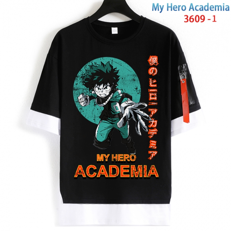My Hero Academia Cotton Crew Neck Fake Two-Piece Short Sleeve T-Shirt from S to 4XL  HM-3609